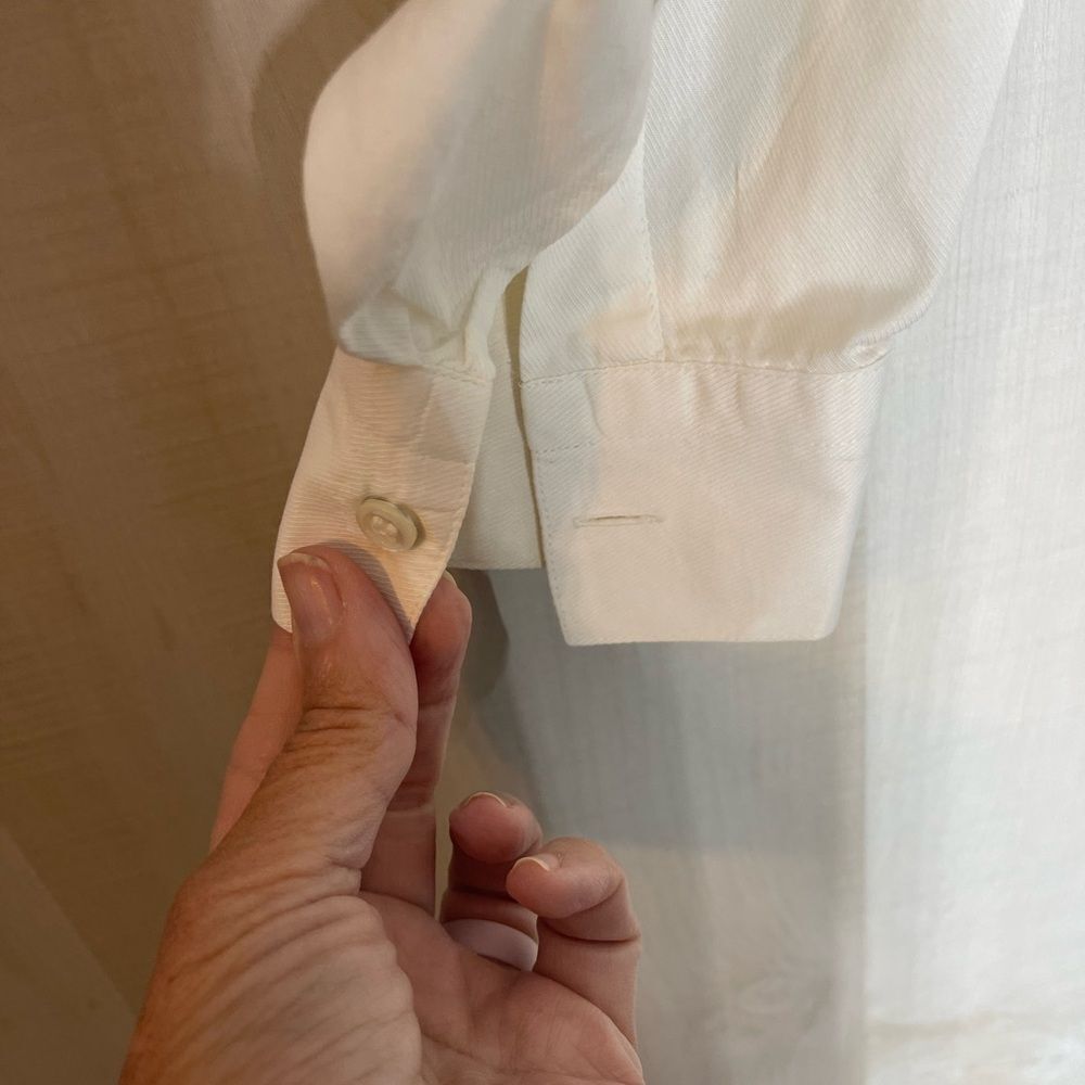 Burberrys vintage beige off white button front blouse long sleeve, size 38, US 4 - Picture 6 of 10